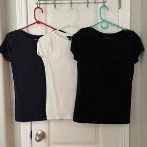 Ann Taylor basic fitted shirt. Great for under suit jack. White, black, navy.